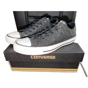 Converse Chuck Taylor All Star OX Black Glitter Low Top Sneakers Women's NIB 8
